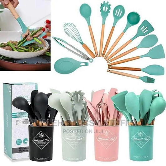 12 Pcs Silicone Spatula Spoon Set