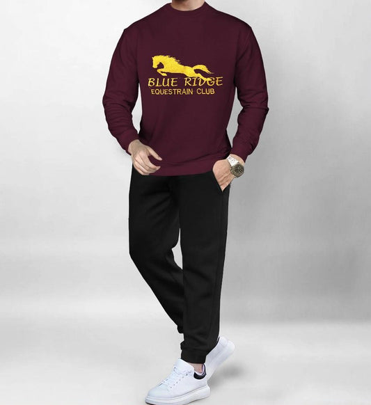 Men's Cotton Embroidered Sweatshirt Tracksuit