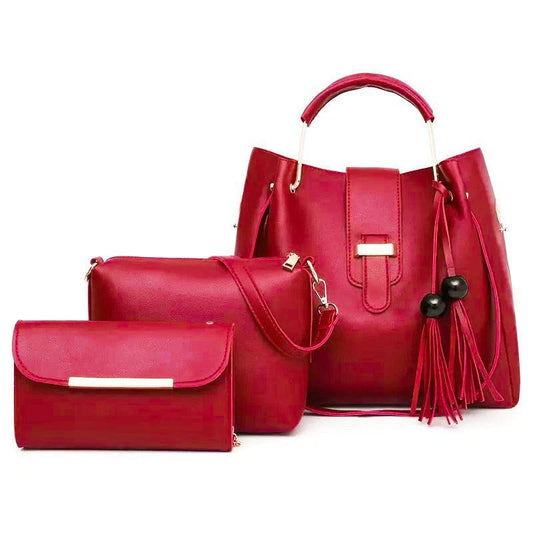 BagX -3 PCs Women's PU Leather Handbag