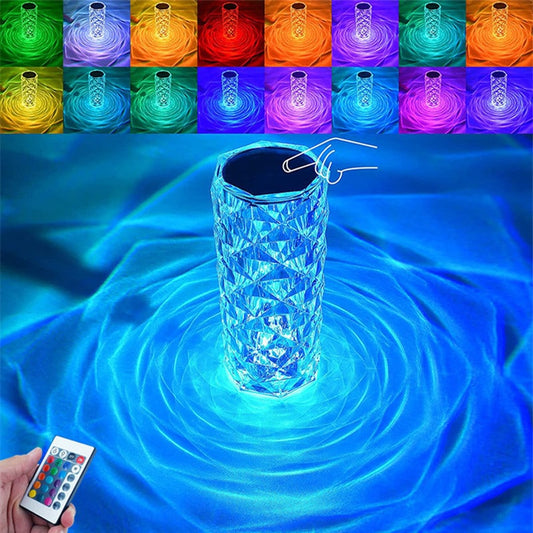 16 Colour Diamond Crystal Lamp With Remote LED Crystal Table Lamp (L)