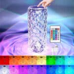 16 Colour Diamond Crystal Lamp With Remote LED Crystal Table Lamp (L)