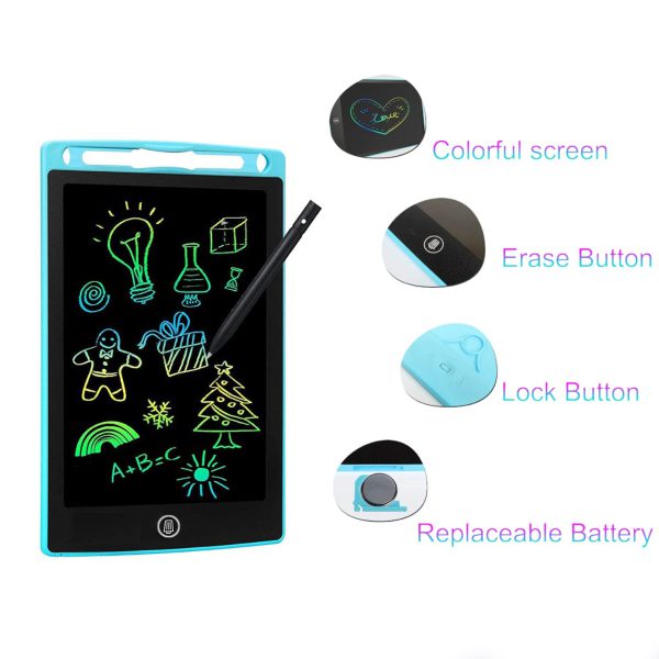 Multi Color 8.5inch Writing Tablet Kids Paperless Electric Cell Operate With Box (random Color)