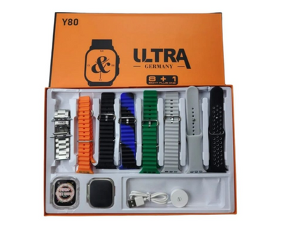 Y80 Ultra 8 In 1 Smart Watch With 8 Straps (random Color)